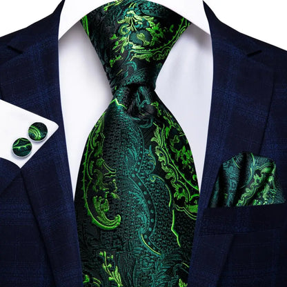 BLAKESTORE-NG Necktie 3206 Hi-Tie Black Paisley Silk Tie 8.5cm | 100% Silk Men’s Formal Luxury Necktie for Wedding Business Party