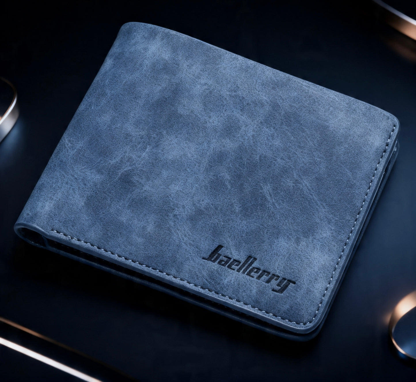 Men Genuine Leather Slim Wallet with Multi-Card Holder
