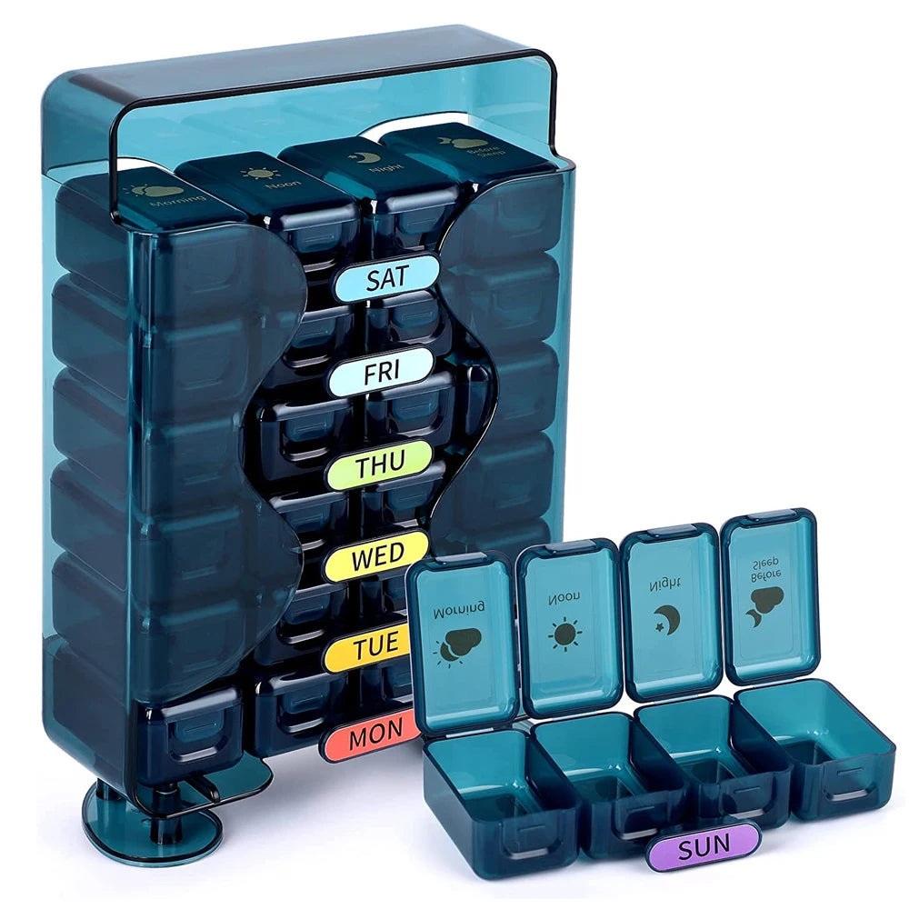 weekly-4-times-day-pill-organizer-drawer-travel - Maison Novaire #
